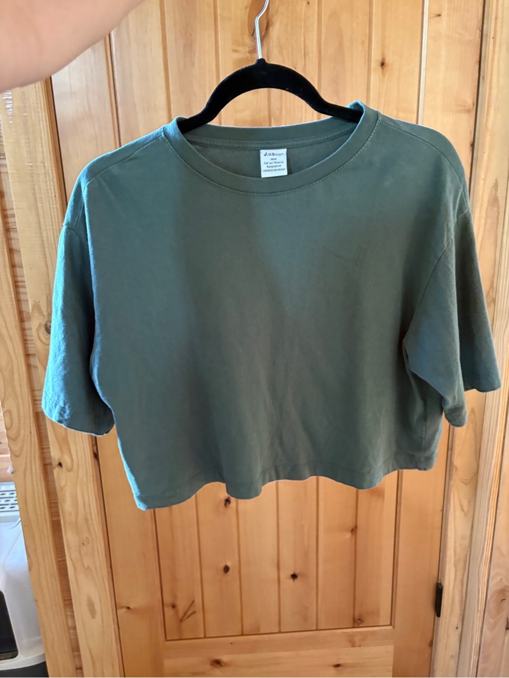 J.o & co Brand Green Cropped Crewneck Tee